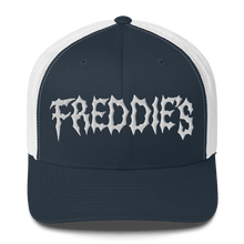 Load image into Gallery viewer, FREDDIE'S 2023 TRUCKER CAP - FREDDIE'SFREDDIE'S 2023 TRUCKER CAPFREDDIE'SFREDDIE'S6258585_8755Navy/ WhiteFREDDIE'S 2023 TRUCKER CAP - FREDDIE'SFREDDIE'S 2023 TRUCKER CAPFREDDIE'SFREDDIE'S6258585_8755Navy/ WhiteFREDDIE'S 2023 TRUCKER CAP - FREDDIE'SFREDDIE'S 2023 TRUCKER CAPFREDDIE'SFREDDIE'S6258585_8755Navy/ WhiteFREDDIE'S 2023 TRUCKER CAP