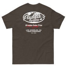 Load image into Gallery viewer, FREDDIE'S WORLDWIDE T - SHIRT - FREDDIE'SFREDDIE'S WORLDWIDE T - SHIRTFREDDIE'SFREDDIE'S9551584_15837Dark ChocolateSFREDDIE'S WORLDWIDE T - SHIRT - FREDDIE'SFREDDIE'S WORLDWIDE T - SHIRTFREDDIE'SFREDDIE'S9551584_15837Dark ChocolateSFREDDIE'S WORLDWIDE T - SHIRT